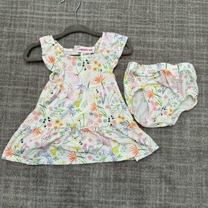 modal magnetic little baby dress + diaper cover set